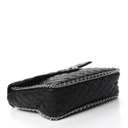 Chanel Washed Lambskin Quilted Maxi Chain Around Flap Black 4 of 10