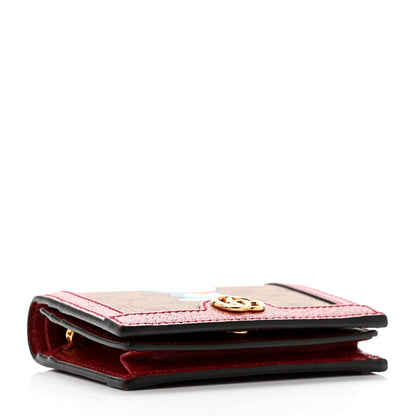 Gucci X DORAEMON Mini Vintage GG Supreme Monogram Card Case Wallet Beige Cherry Red 4 of 8