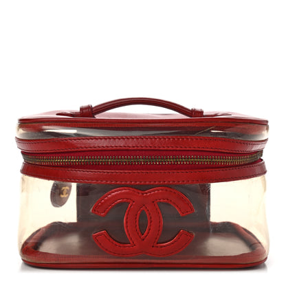 Chanel Calfskin PVC Vanity Cosmetic Case Red 1 of 22