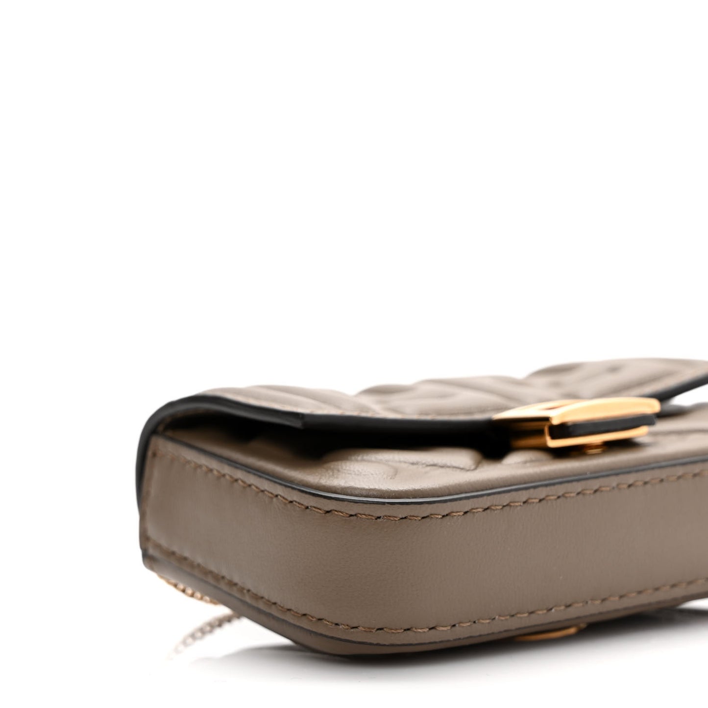 Nappa Matisse FF Embossed Nano Baguette Charm Tartufo