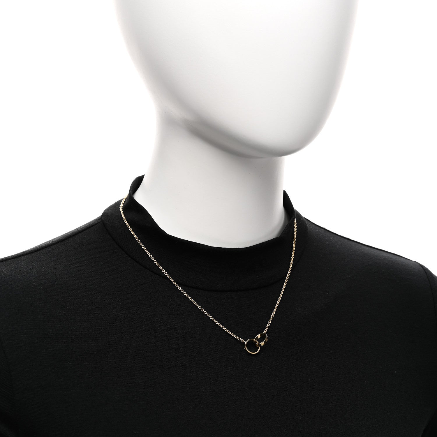 Cartier 18K Yellow Gold Interlocking LOVE Necklace 2 of 6