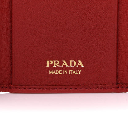 Prada Vitello Grain 6 Key Holder Rosso 6 of 8
