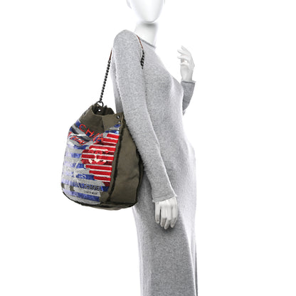 Chanel Canvas Sequins Cubano Trip Hobo Khaki 2 of 11