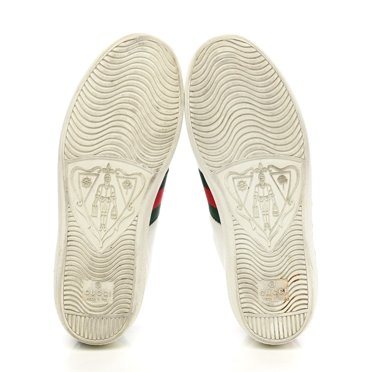 Calfskin Web Floral Embroidered Womens Ace Sneakers 35 White