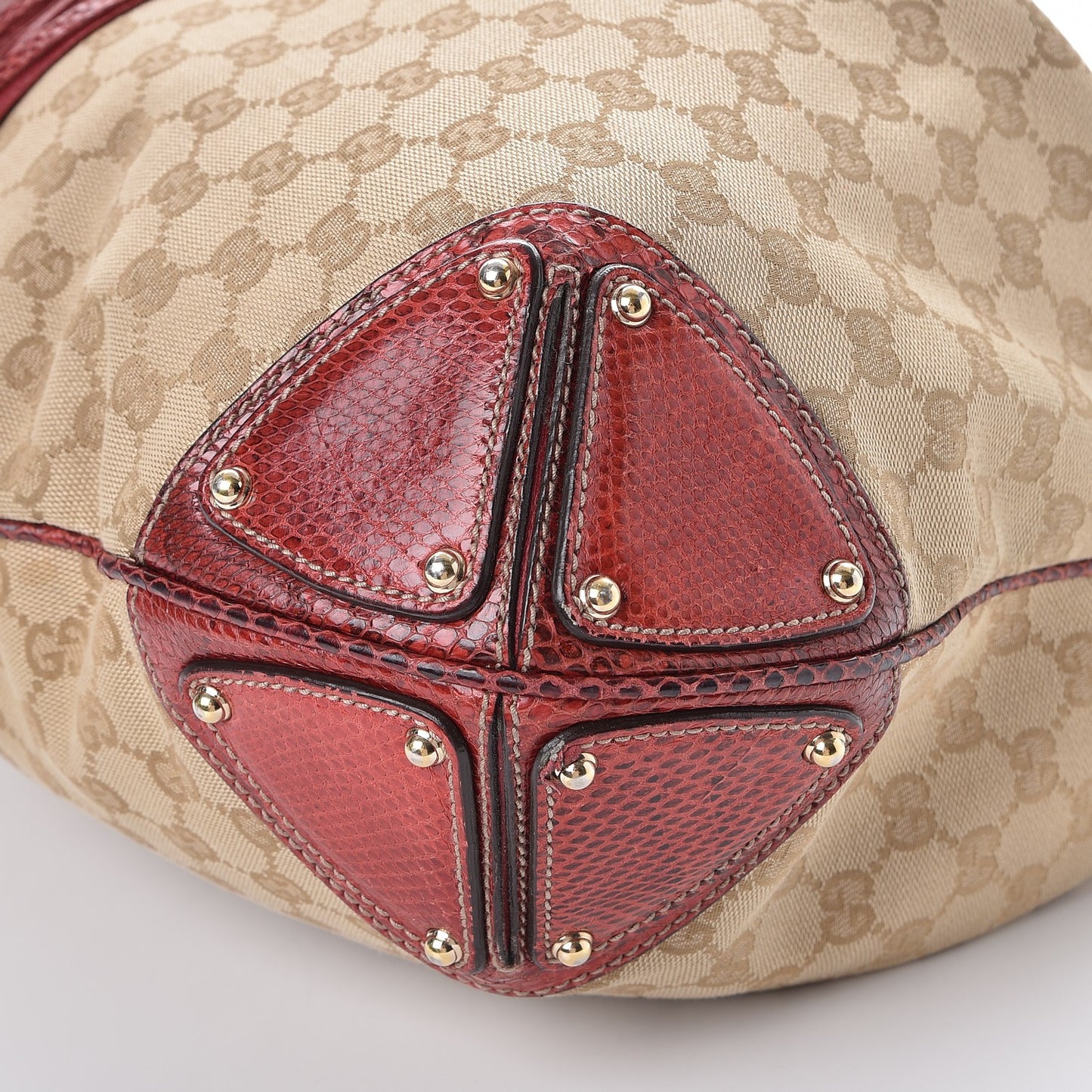 Monogram Python Large Unicef Indy Top Handle Hobo Red