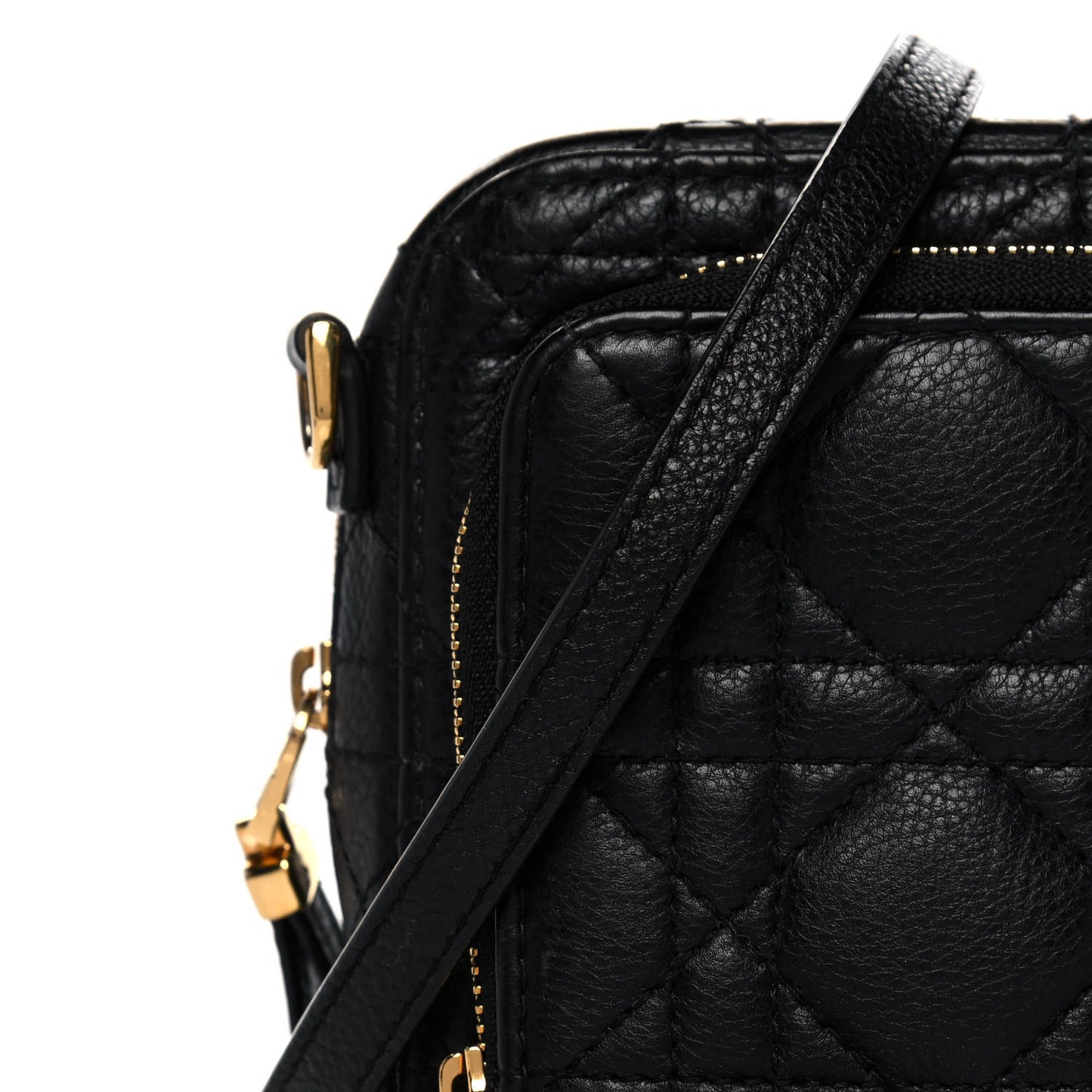 Supple Calfskin Caro Double Pouch Black