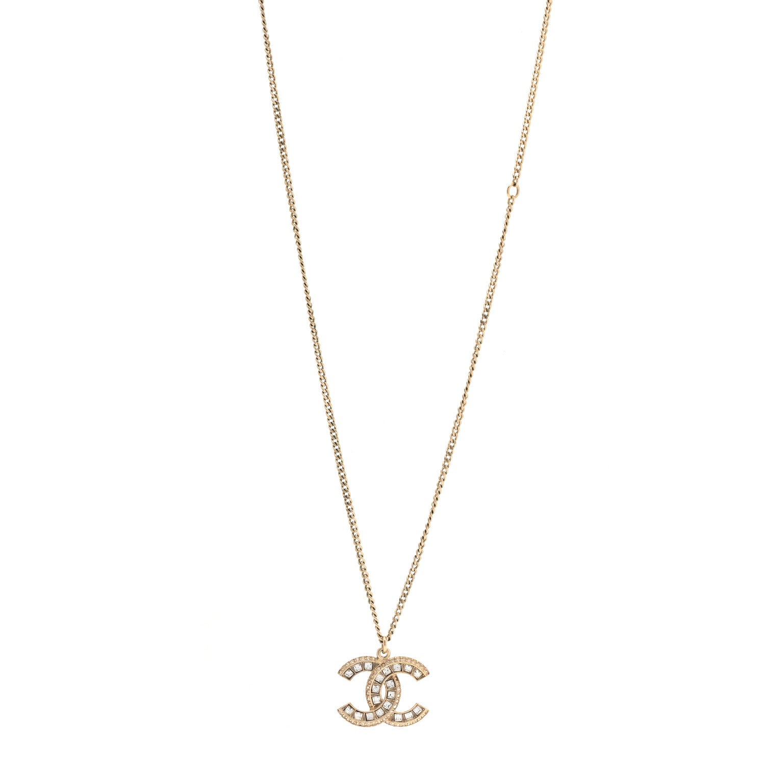 Chanel Baguette Crystal CC Necklace Gold 1 of 5