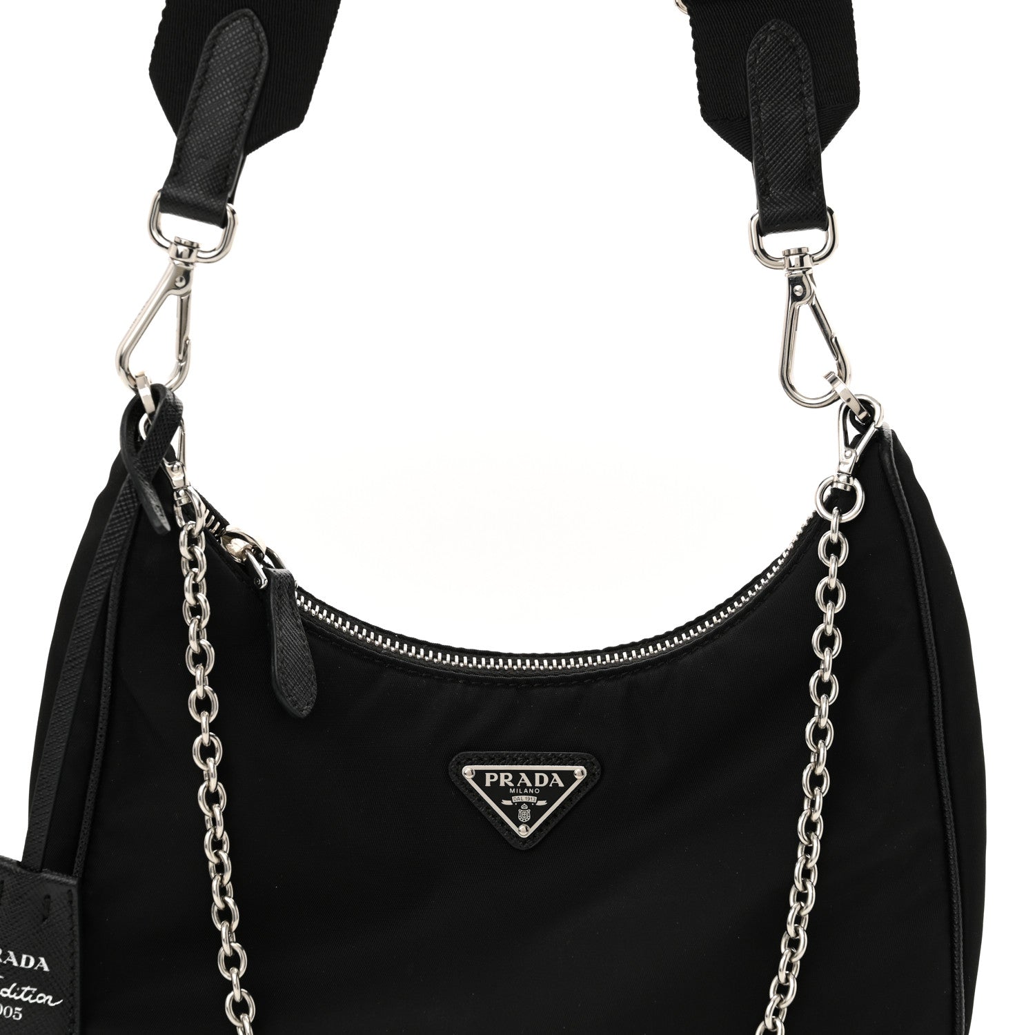 Prada Nylon Re-Edition 2005 Shoulder Bag Black 8 of 10