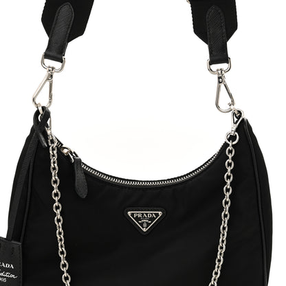 Prada Nylon Re-Edition 2005 Shoulder Bag Black 8 of 10