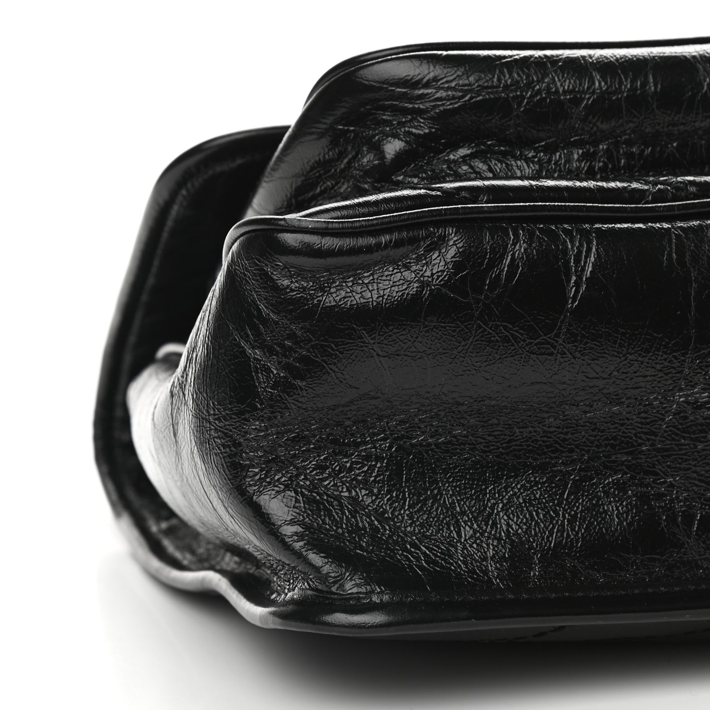 Crinkled Calfskin Matelasse Monogram Medium Niki Chain Satchel Black
