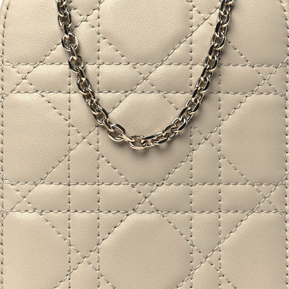 Christian Dior Lambskin Cannage Lady Dior Phone Holder Beige 8 of 10