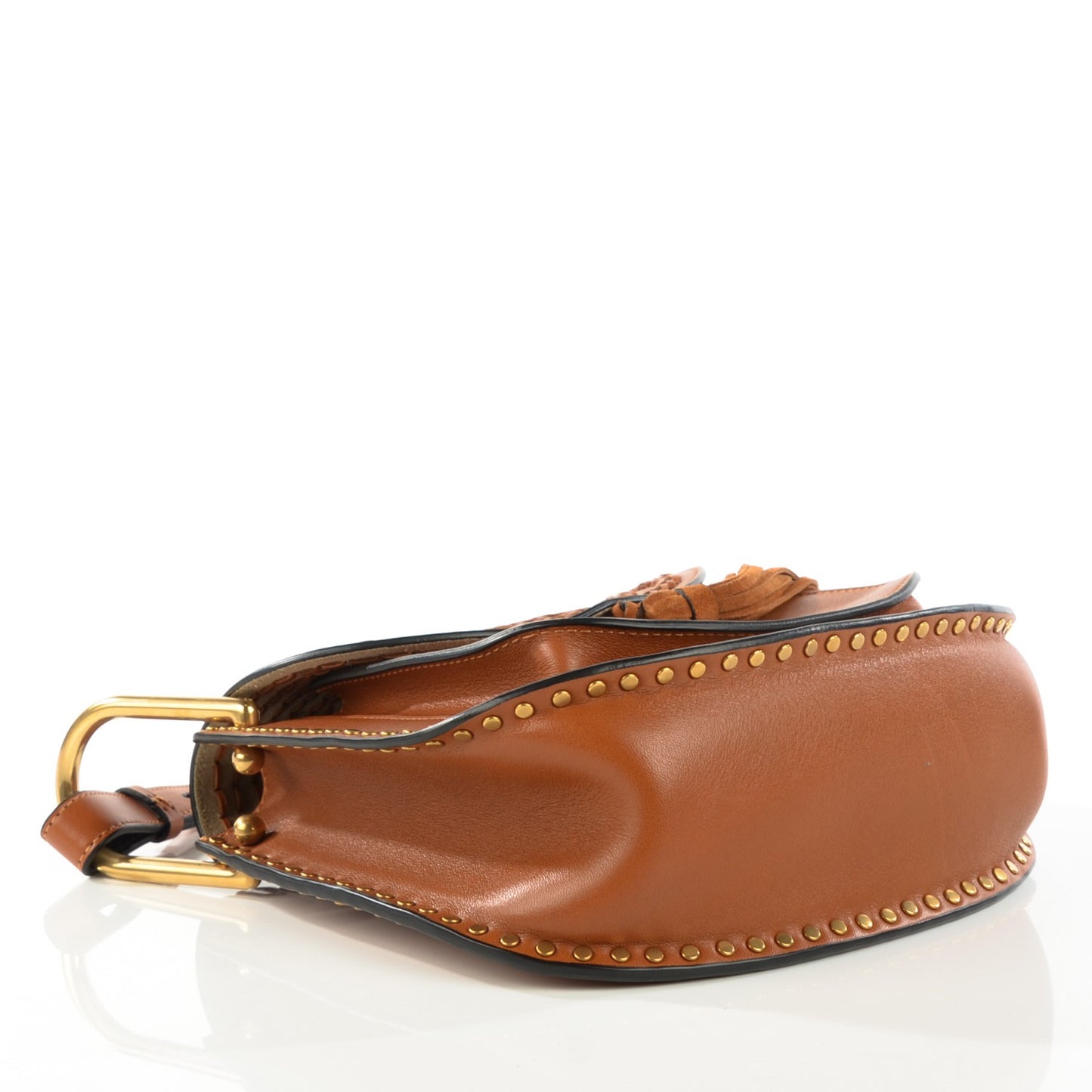 Calfskin Braided Small Hudson Shoulder Bag Caramel
