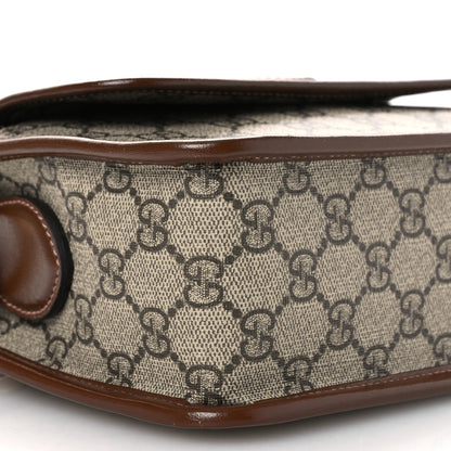Gucci GG Supreme Monogram Azalea Calfskin Retro Interlocking G Wristlet Messenger Bag Beige Ebony Brown Sugar 8 of 10