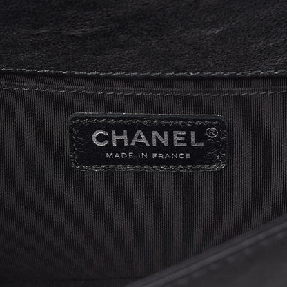 Chanel Calfskin Quilted Medium Boy Top Handle Flap Black 6 of 10