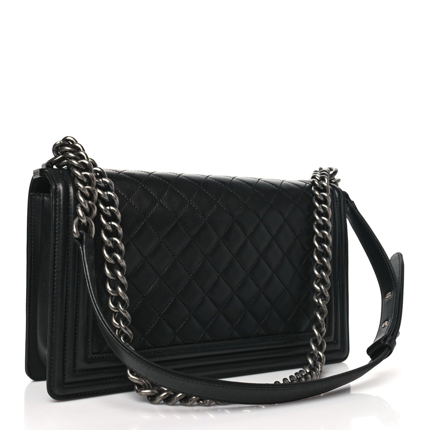 Lambskin Quilted New Medium Boy Flap Black