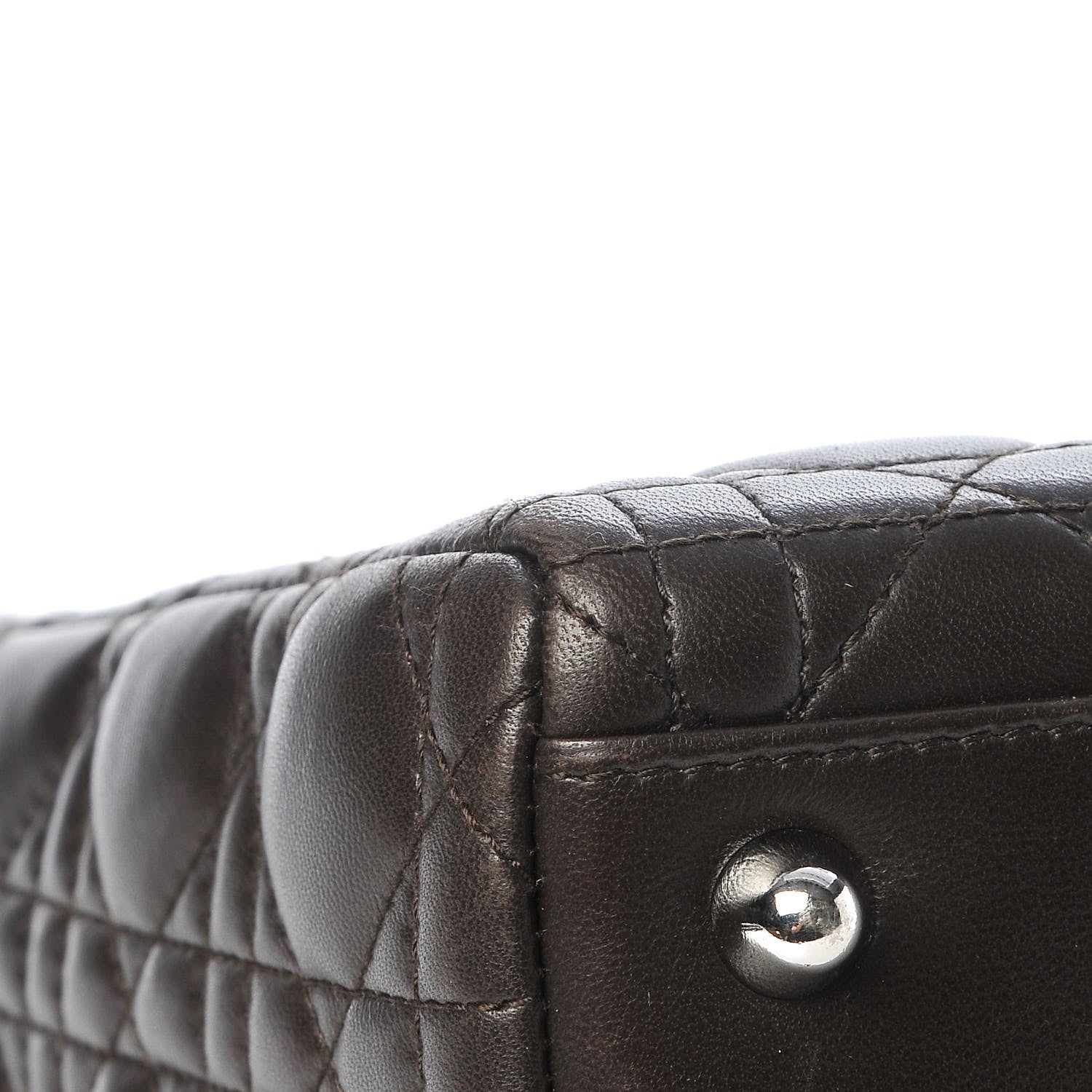 Christian Dior Lambskin Cannage Large Lady Dior Dark Brown 11 of 11