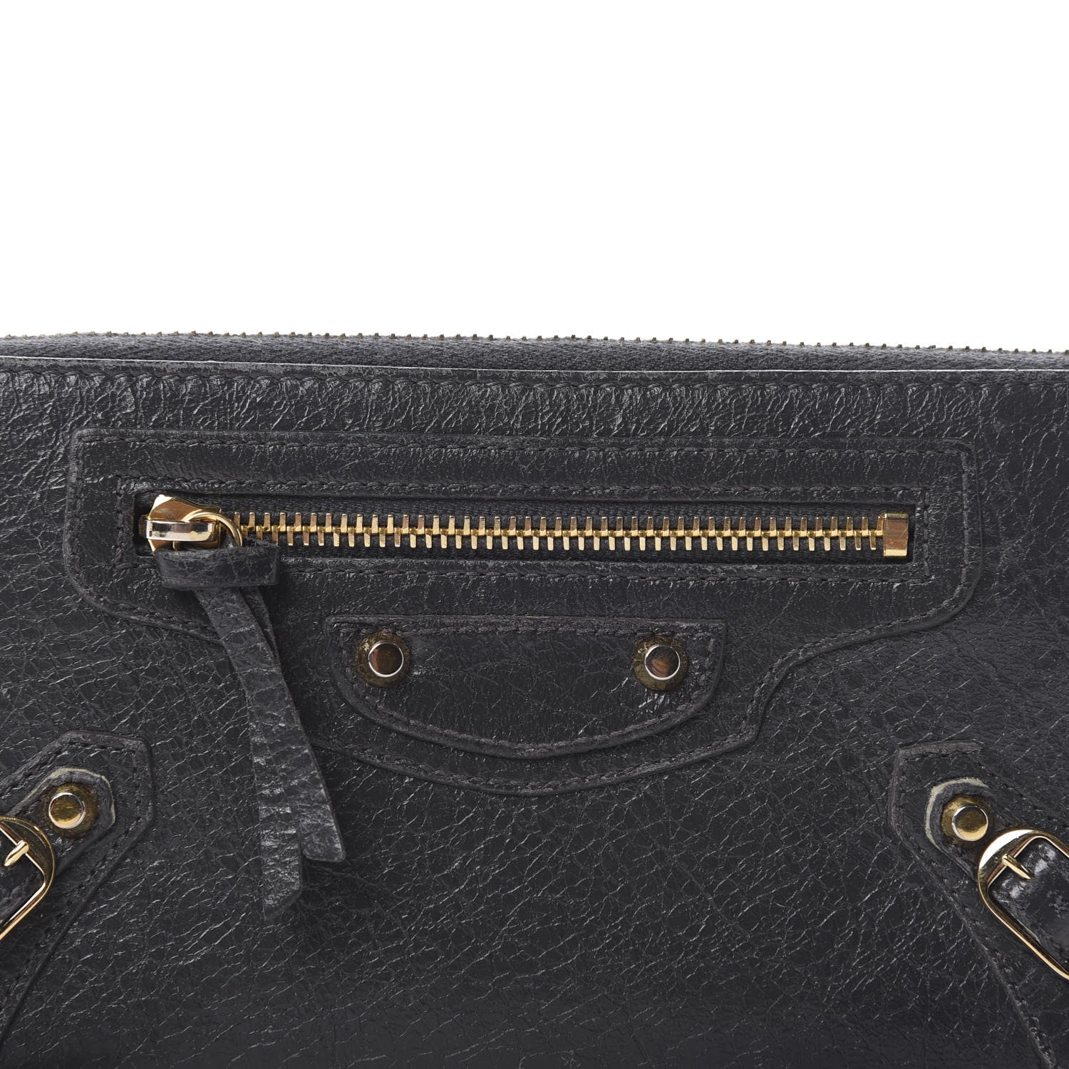 Balenciaga Agneau Classic Gold Hardware Continental Zip Around Wallet Gris Fossile 8 of 8