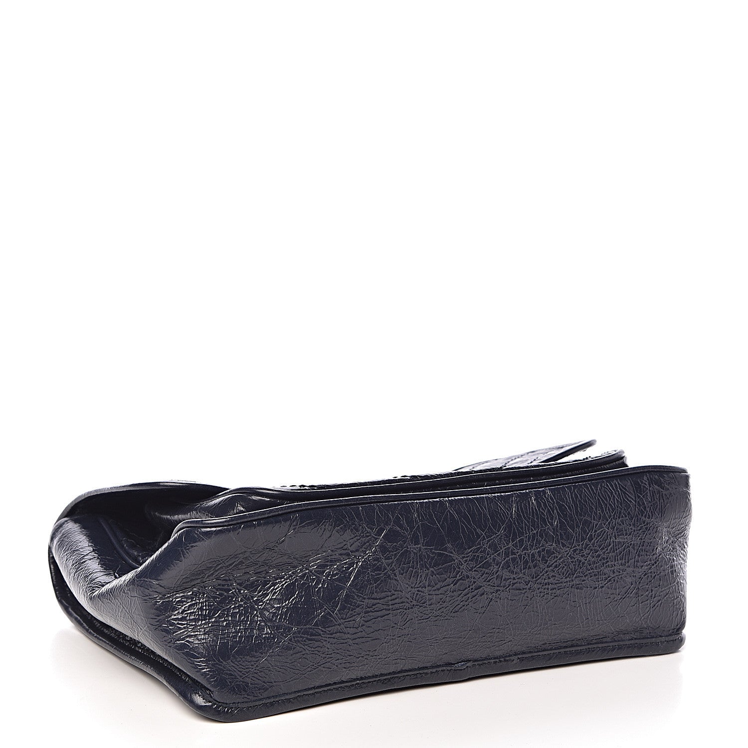 Saint Laurent Crinkled Calfskin Matelasse Monogram Medium Niki Chain Satchel Deep Marine 4 of 10