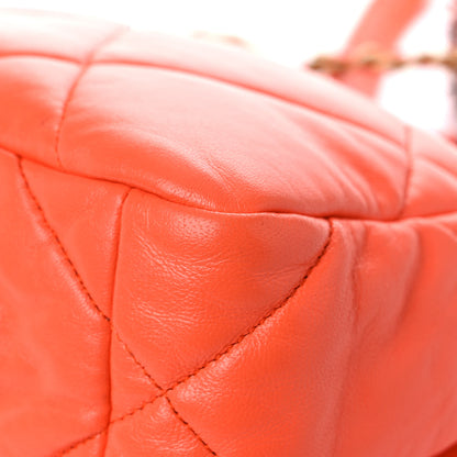 Chanel Goatskin Quilted Medium Chanel 19 Flap Orange 11 of 15