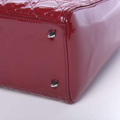 Christian Dior Patent Cannage Medium Lady Dior Red 10 of 11