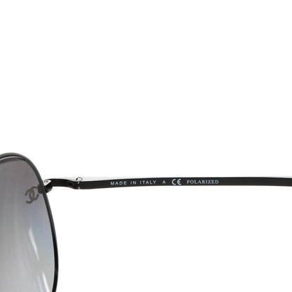 Chanel Polarized CC Aviator Sunglasses 4189-T-Q Black 5 of 5