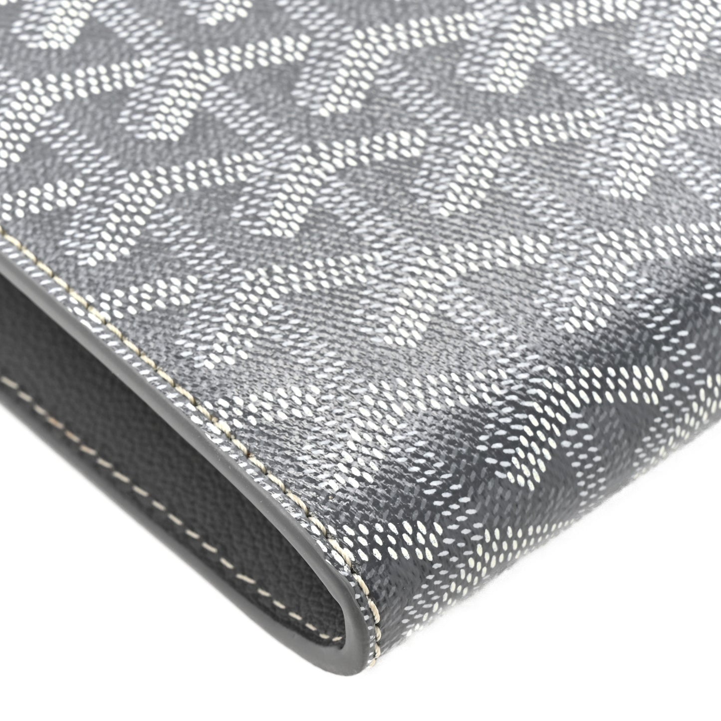 Goyardine Calfskin Chypre Wallet Pouch Grey