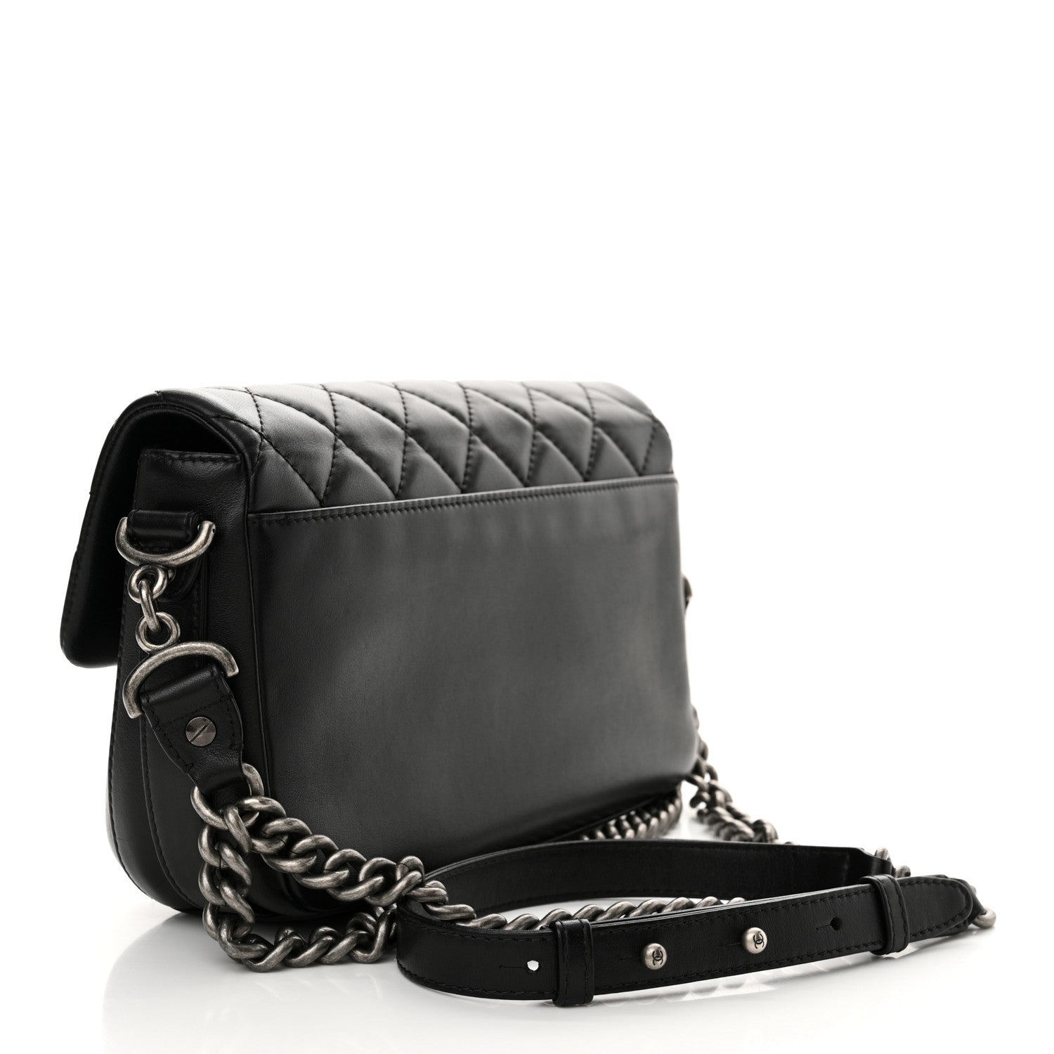 Chanel Calfskin Quilted Large Rock My Shoulder Flap Black 3 of 11