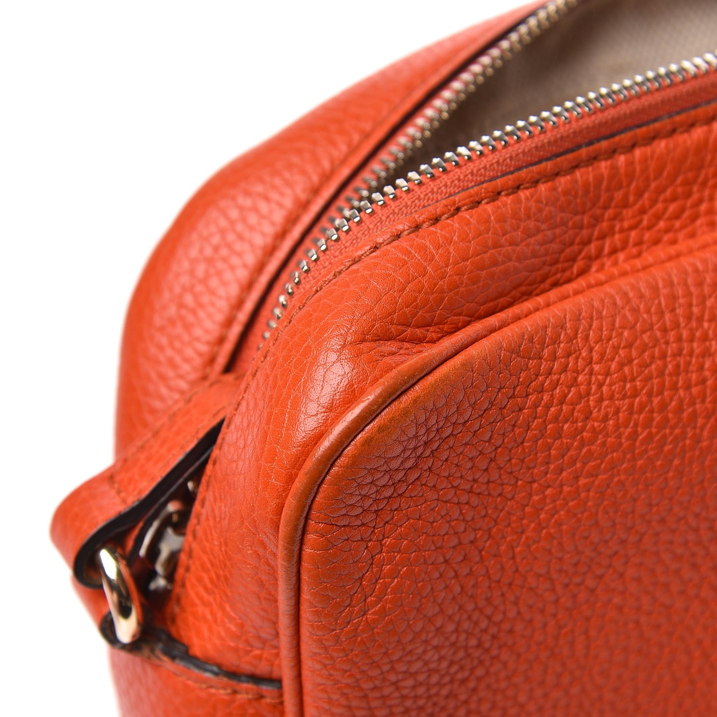 Pebbled Calfskin Small Soho Disco Bag Sun Orange