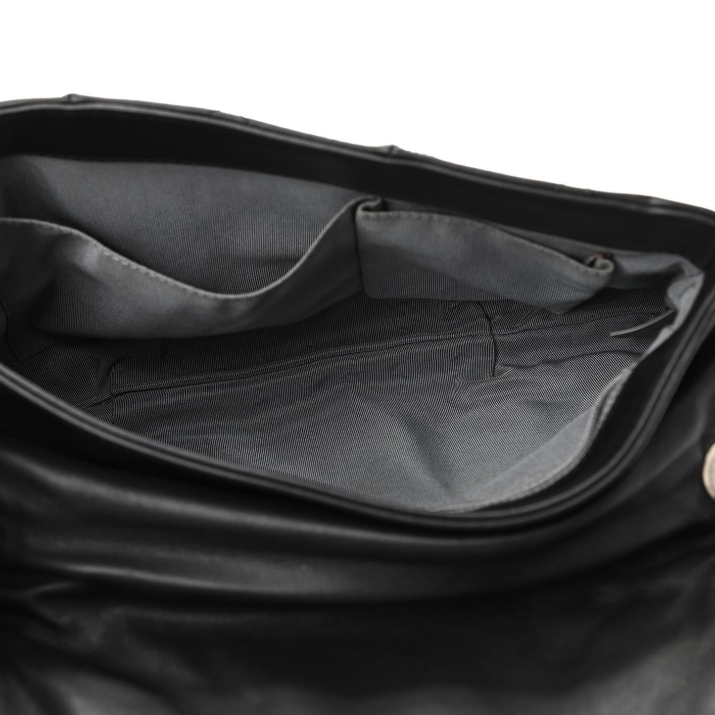 Calfskin Coco Pleats Messenger Flap Black