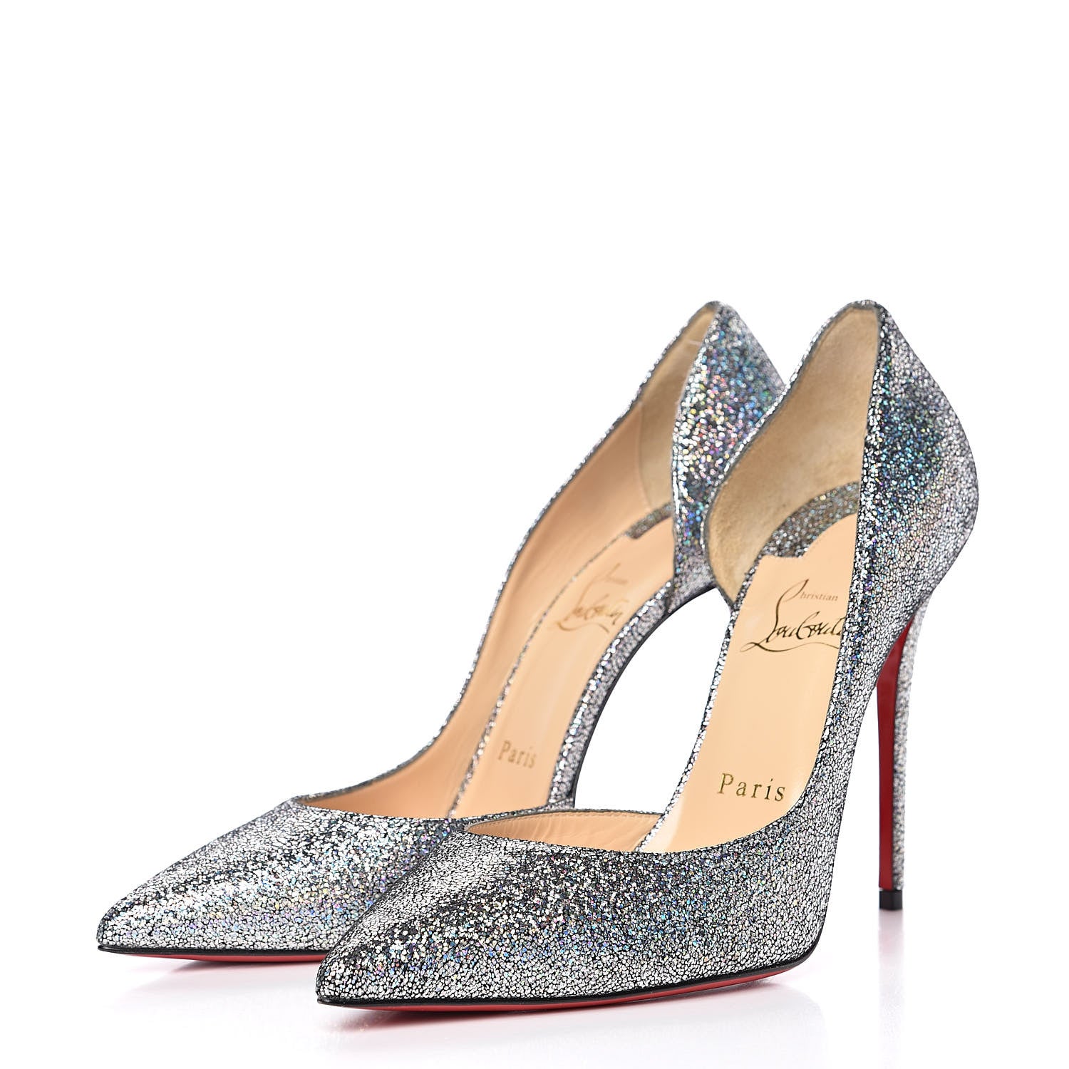Christian Louboutin Nappa Mica Iriza 100 Pumps 38 Silver 3 of 7