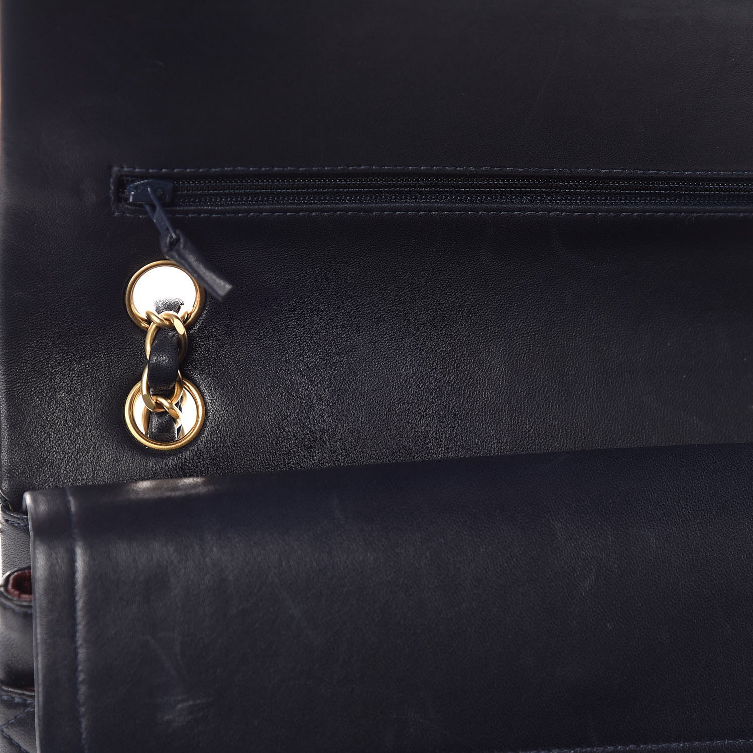 Chanel Lambskin Quilted Medium Double Flap Navy 12 of 15