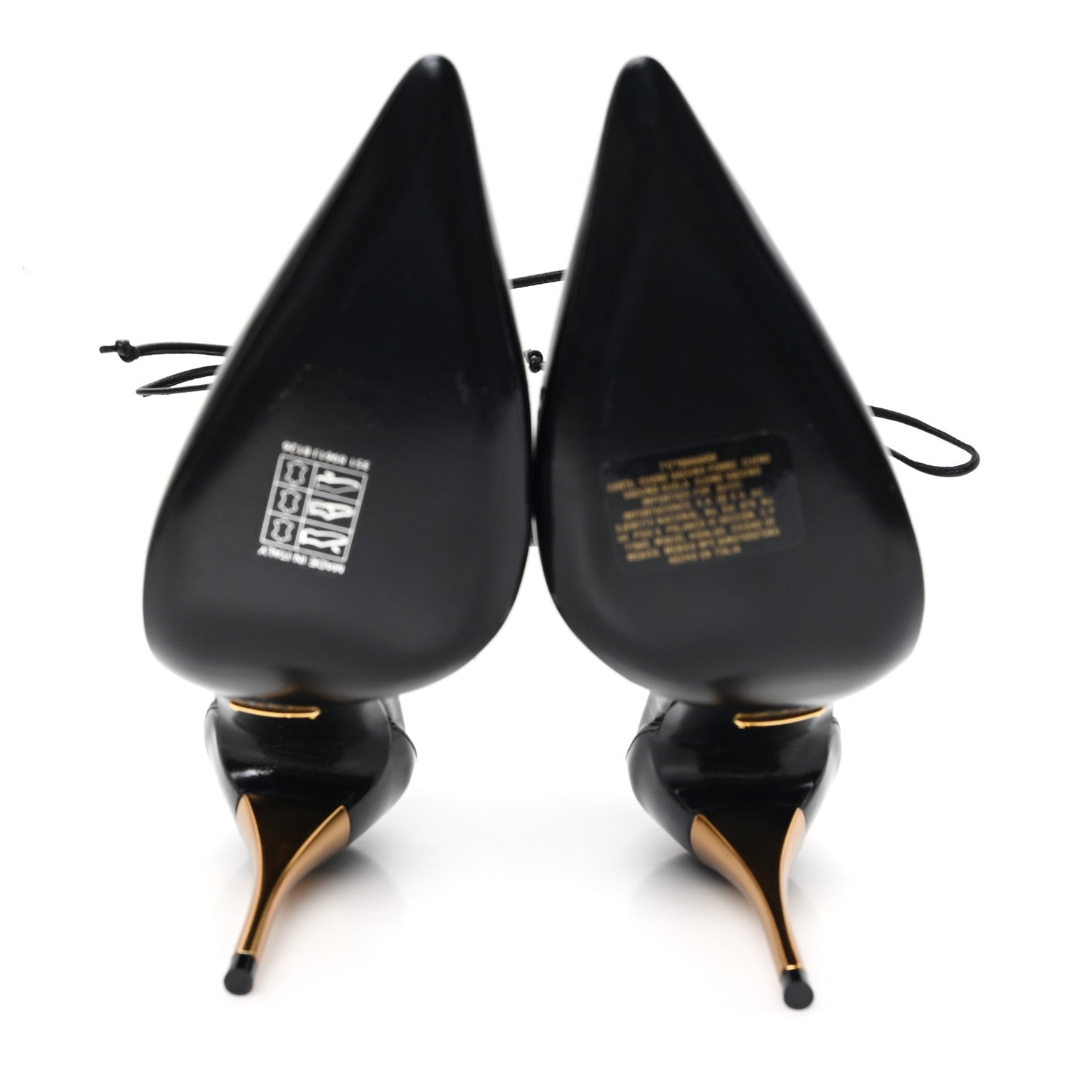 Gucci Vitello Vernice Soft Nappa Priscilla Ankle Cuff Pumps 37.5 Black 6 of 10