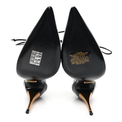 Gucci Vitello Vernice Soft Nappa Priscilla Ankle Cuff Pumps 37.5 Black 6 of 10