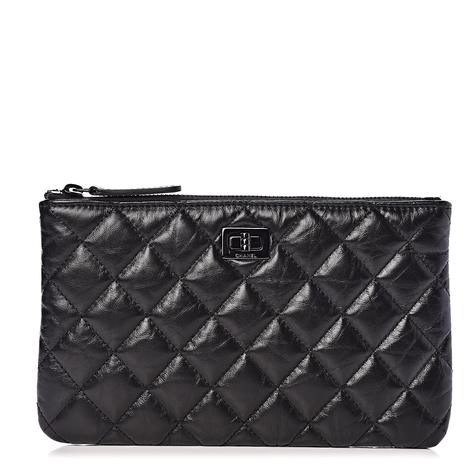 Chanel Aged Calfskin Quilted Medium Reissue Cosmetic Case So Black 1 of 8