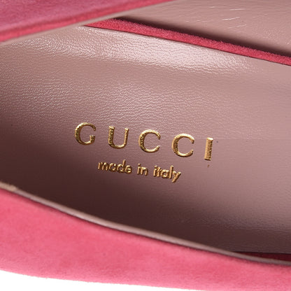 Gucci Suede Dahlia Bamboo Pumps 37 Pink 8 of 10