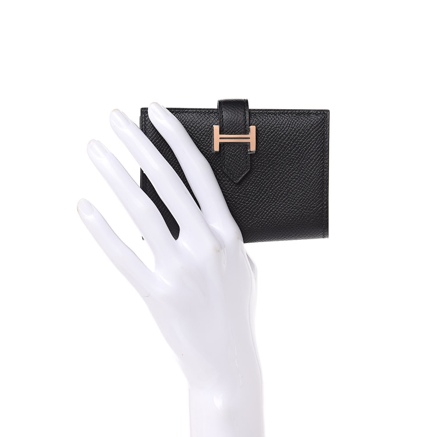 Hermes Epsom Mini Bearn Wallet Black 2 of 7