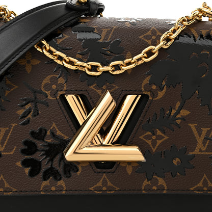 Louis Vuitton Calfskin Monogram Blossom Twist MM Black 7 of 9