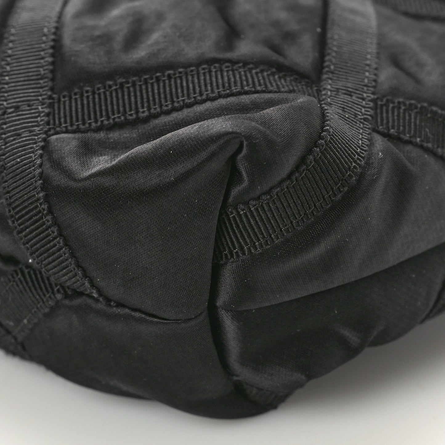 Nylon Grosgrain Large Lifestyle Pouch With Foldable Tote Black