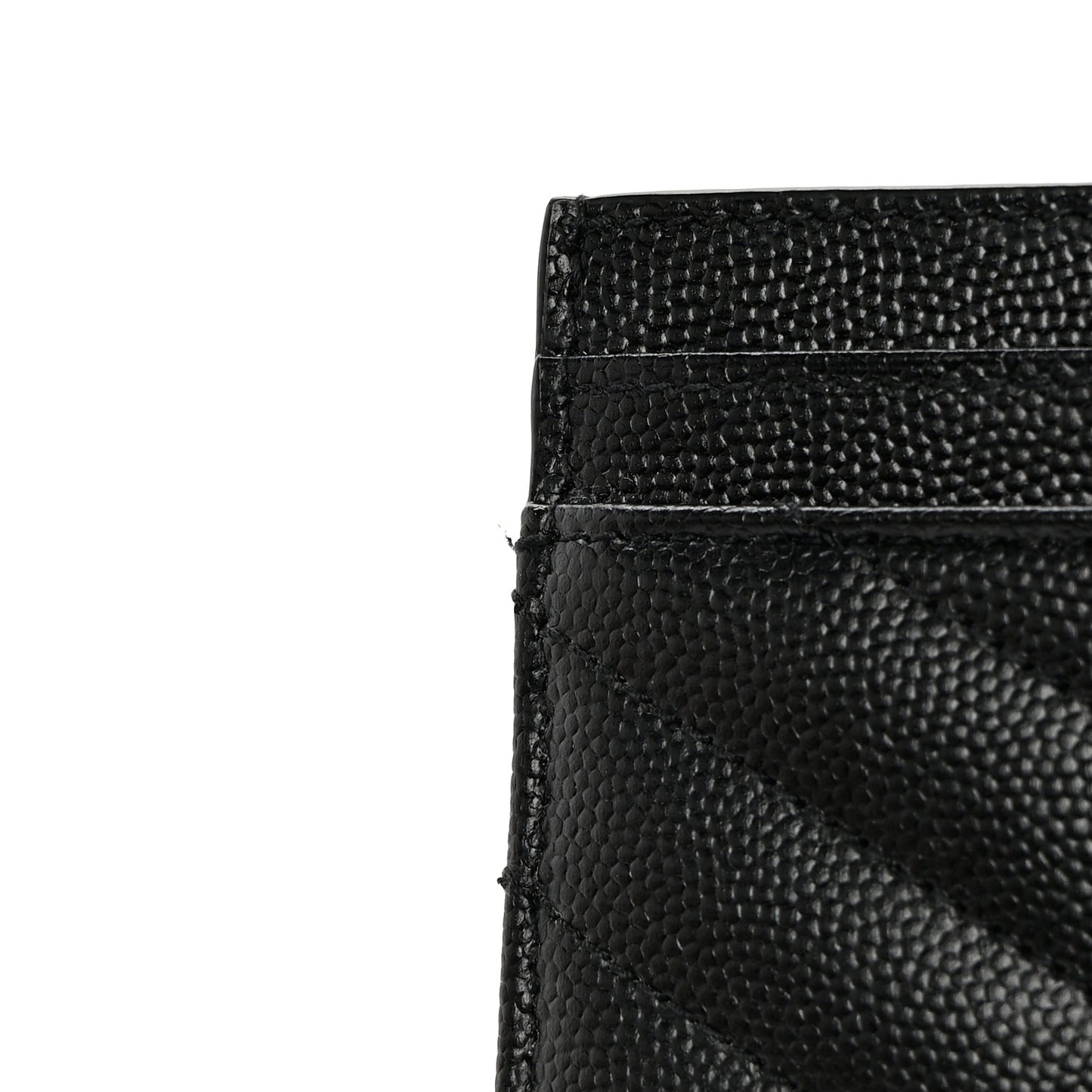 Grain De Poudre Matelasse Chevron Monogram Credit Card Case Black