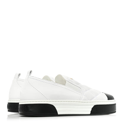 Chanel Lambskin Quilted Womens CC Stroll Sneakers 38 White 5 of 9