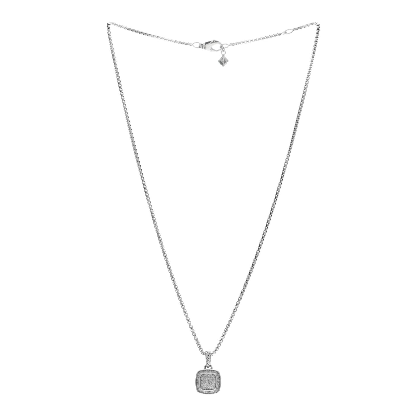DAVID YURMAN Sterling Silver Diamond Pave 7mm Petite Albion Pendant Necklace