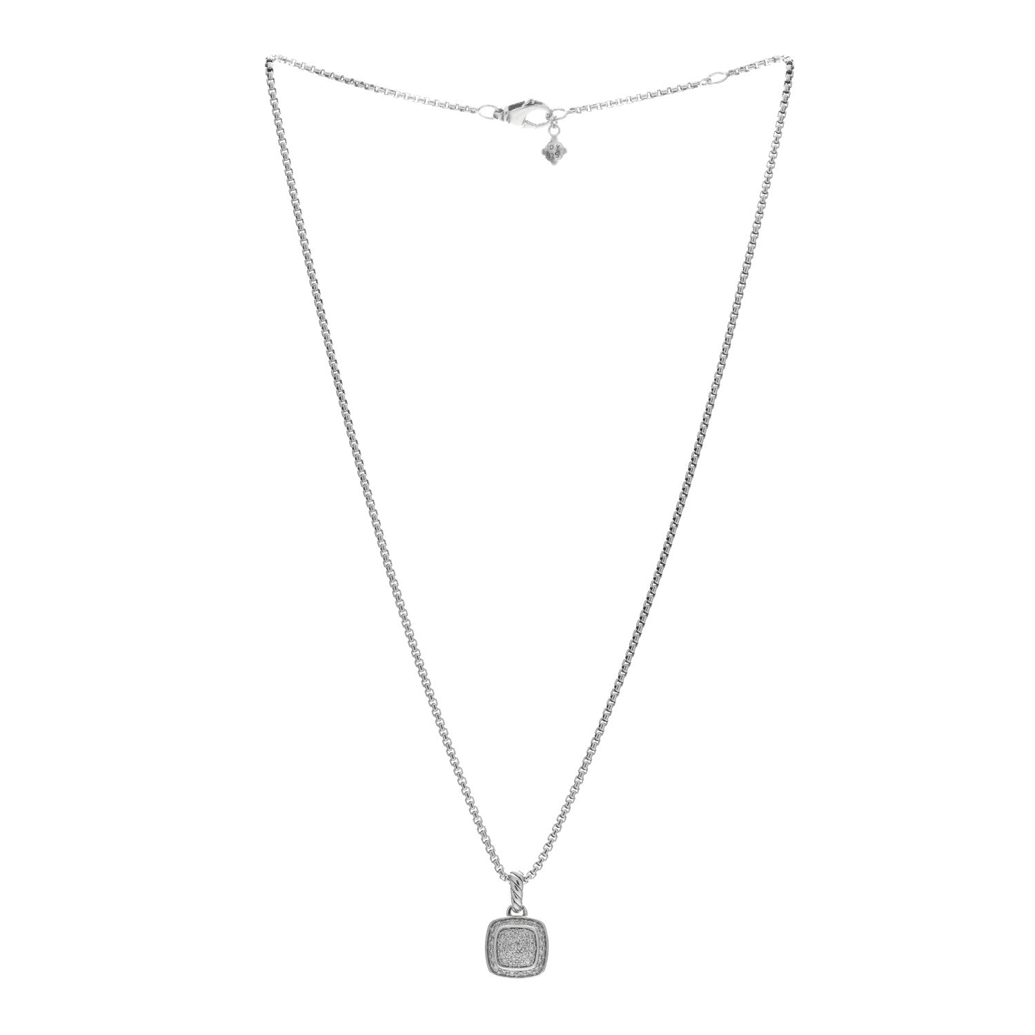 David Yurman DAVID YURMAN Sterling Silver Diamond Pave 7mm Petite Albion Pendant Necklace 2 of 4