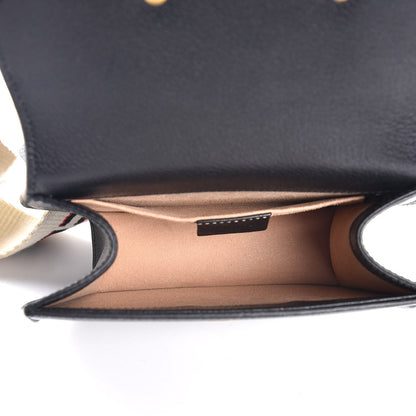 Gucci Calfskin Web Crystal Butterfly Stripe Small Totem Shoulder Bag Black 5 of 7