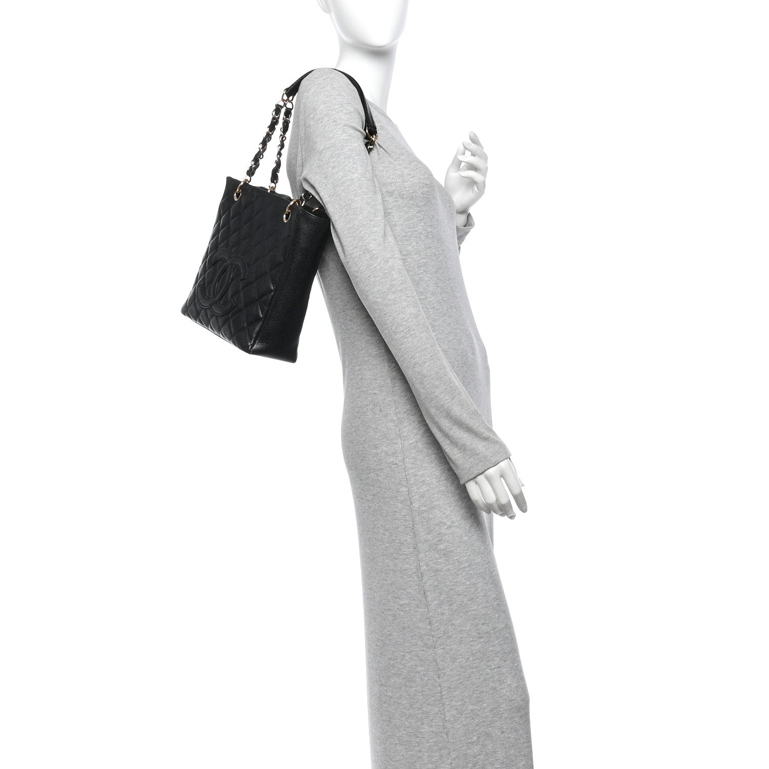 Chanel Caviar Quilted Petit Shopping Tote PST Black 2 of 11