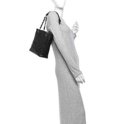 Chanel Caviar Quilted Petit Shopping Tote PST Black 2 of 11