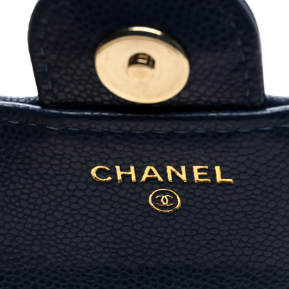 Chanel Caviar Quilted Flap Phone Holder With Chain Navy Blue 7 of 11