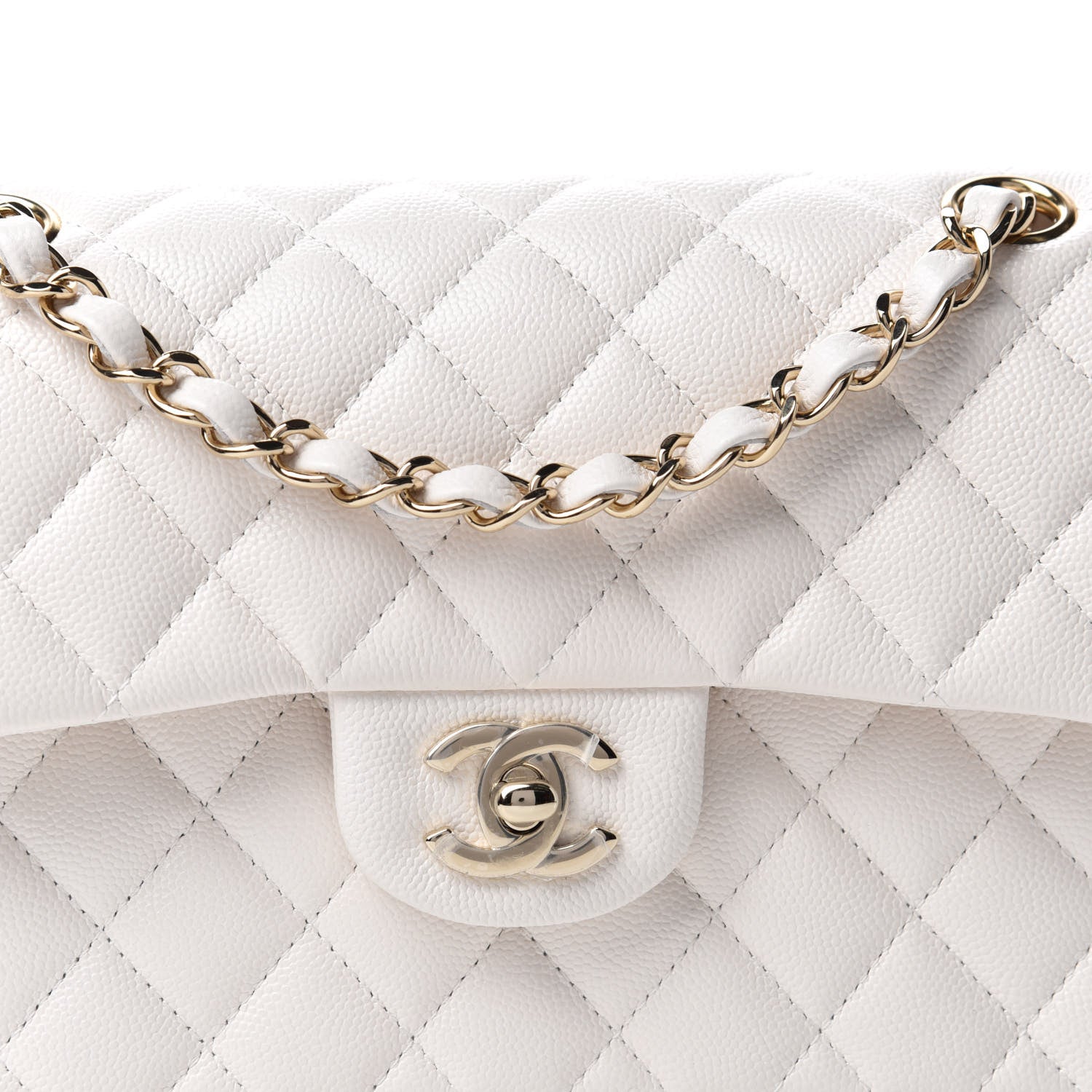Chanel Caviar Quilted Small Double Flap White 10 of 11
