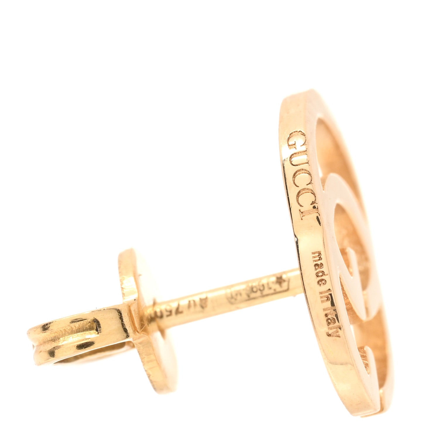 Gucci 18K Yellow Gold GG Tissue Stud Earrings 5 of 5