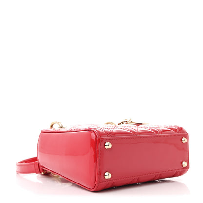 Christian Dior Patent Cannage Mini Lady Dior Red 4 of 13