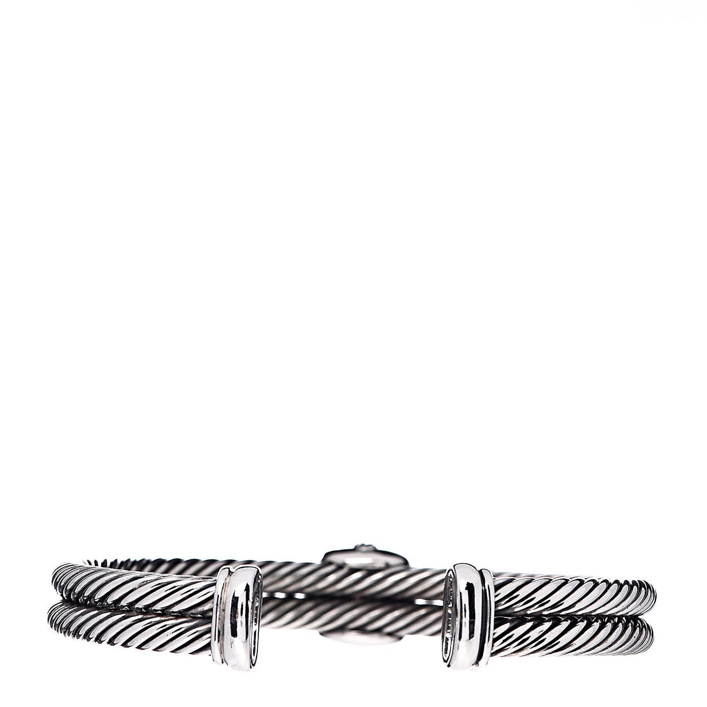 Sterling Silver 18K Yellow Gold Garnet Albion Cable Bracelet